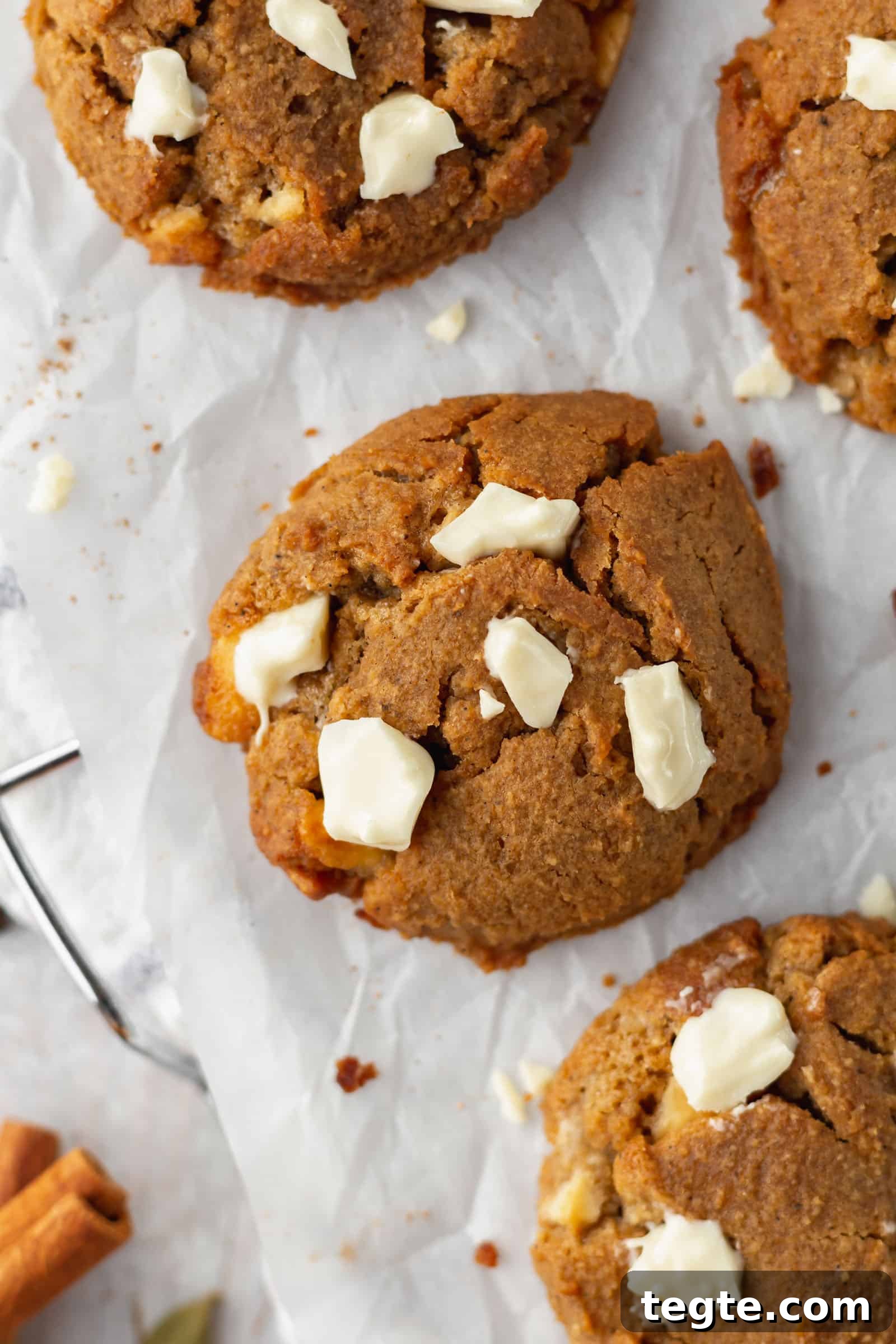 Gluten-Free Chai White Chocolate Cookies Recipe 7 Gluten-free cookies that doesn’t lack flavor! Full of browned butter, creamy white chocolate, and warm spices, these chai chickpea cookies are perfect with a cup of tea! #chaispice #chaitea #chaicookies #whitechocolate #glutenfreecookies #chickpeacookies