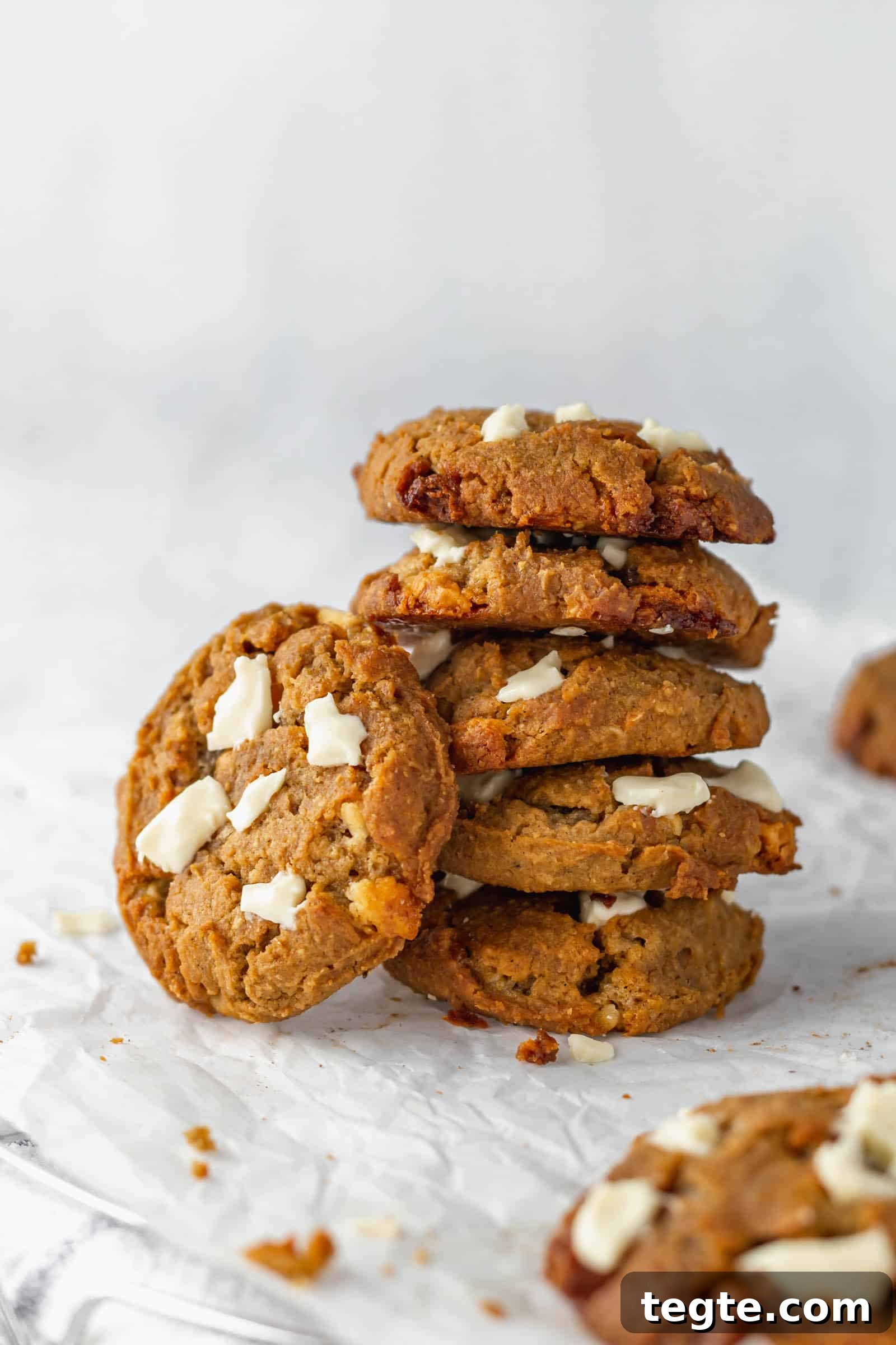 Gluten-Free Chai White Chocolate Cookies Recipe 8 Chai white chocolate chip cookies bring fall in your mouth! These gluten free soft-baked cookies are perfect for fall and winter! #chaispice #chaitea #chaicookies #whitechocolate #glutenfreecookies #chickpeacookies