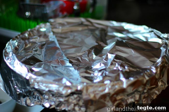 sausage and balsamic vinegar under foil