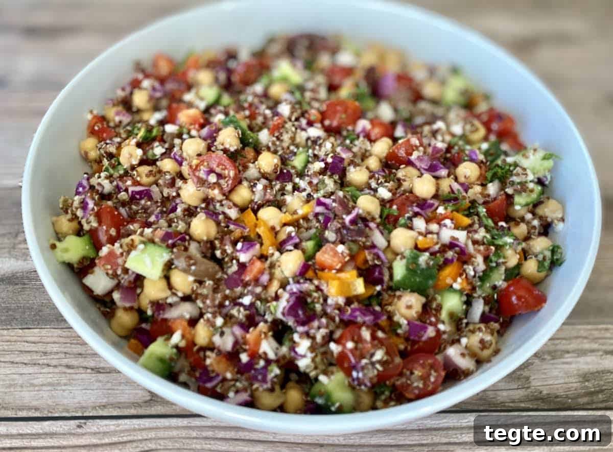 Mediterranean Salad served on the table