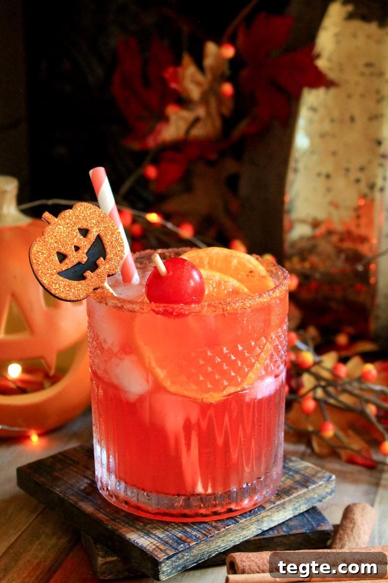 Jack-O'-Lantern Bourbon Spritz: Halloween Cocktail Recipe 7 img 35043 6