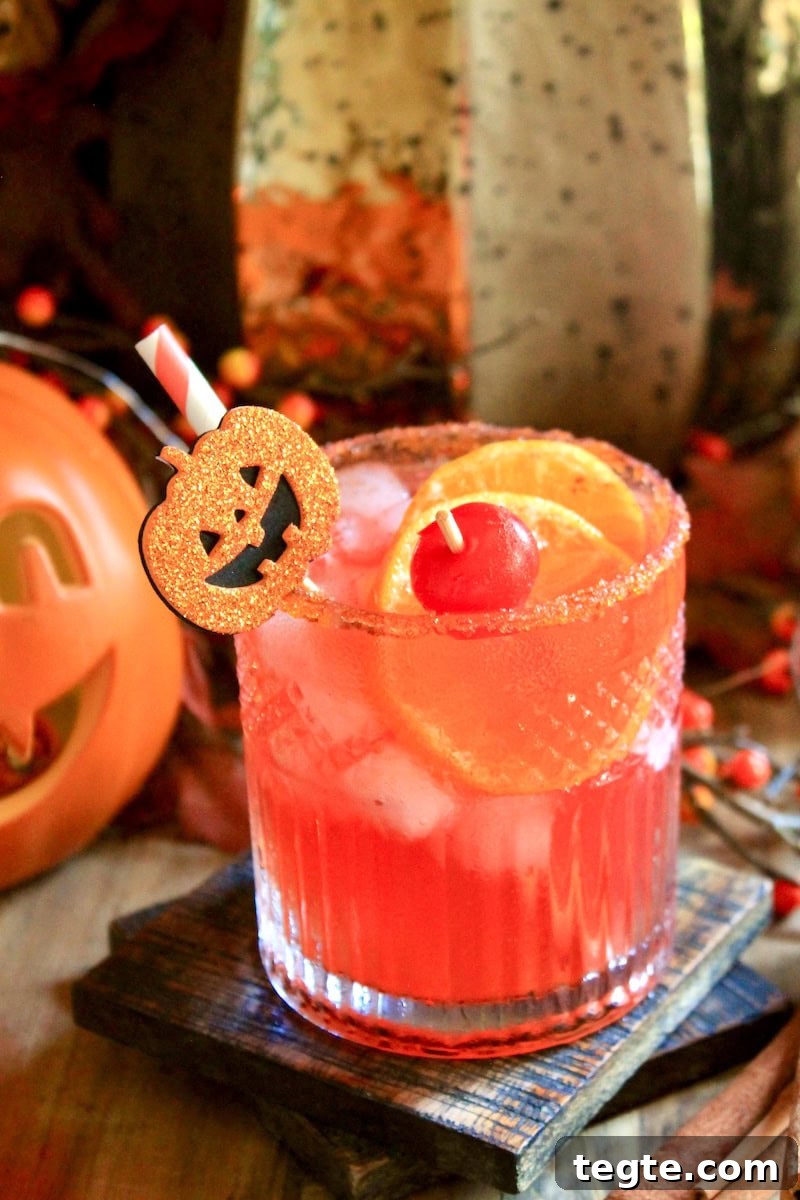 Jack-O'-Lantern Bourbon Spritz: Halloween Cocktail Recipe 9 img 35043 8