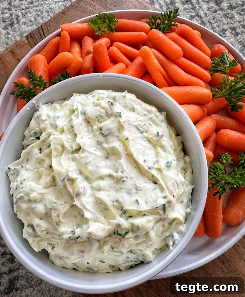 Lemon Pepper Parsley Dip with Shallots — Zesty Herb Sauce for Veggies 2 Lemon Pepper Parsley Dip with Shallots and baby carrots