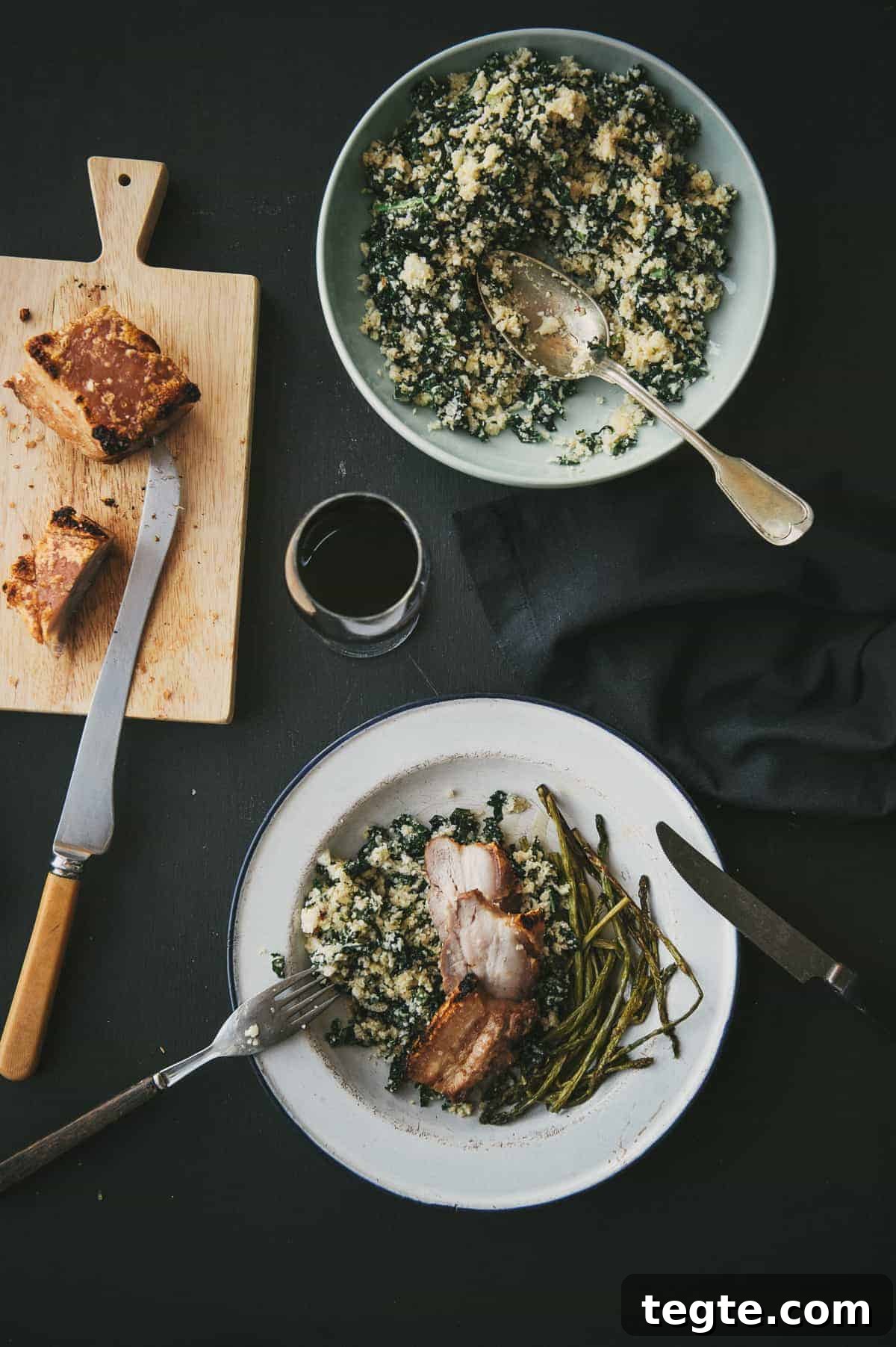 Crispy Pork Belly with Lemon-Herb Cauliflower Couscous 5 crispy pork belly recipe