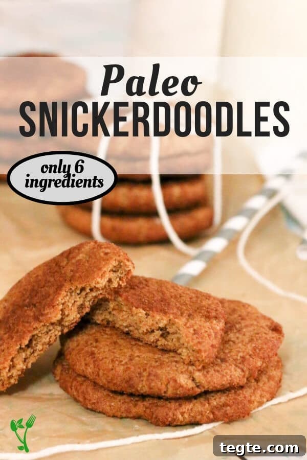 Paleo Snickerdoodle Recipe (Gluten-Free Video Tutorial) 6 Paleo Snickerdoodles - these gluten free cookies have 6 simple ingredients. Crispy on the outside and chewy on the inside. #paleo #cookies