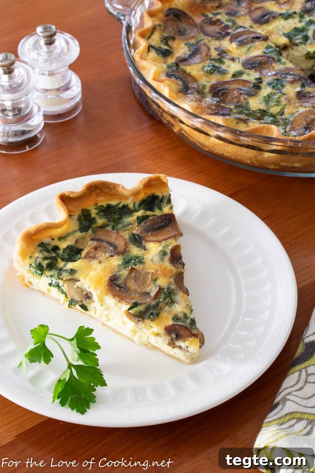 Mushroom and Spinach Quiche with Fontina Mushroom and Spinach Quiche with Fontina
