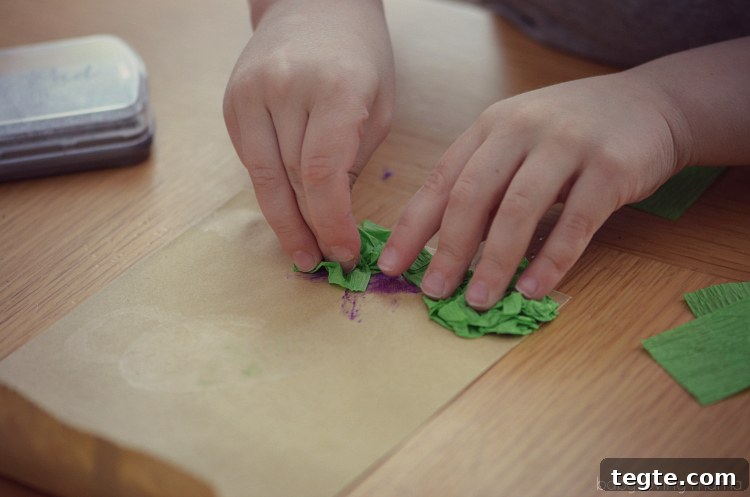 Marshmallow Popcorn Recipe with DIY Spring Treat Bags 11 Making Spring Paper Treat Bags for Popcorn