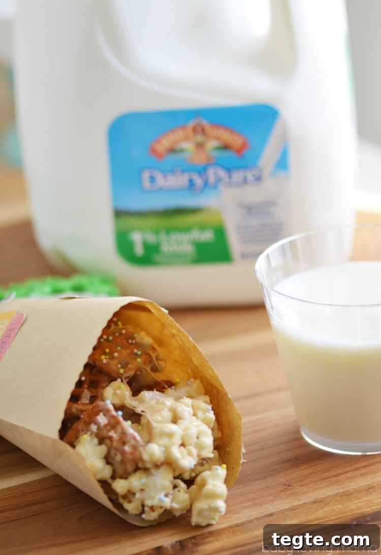 Marshmallow Popcorn Recipe with DIY Spring Treat Bags 16 Milk with Marshmallow Popcorn
