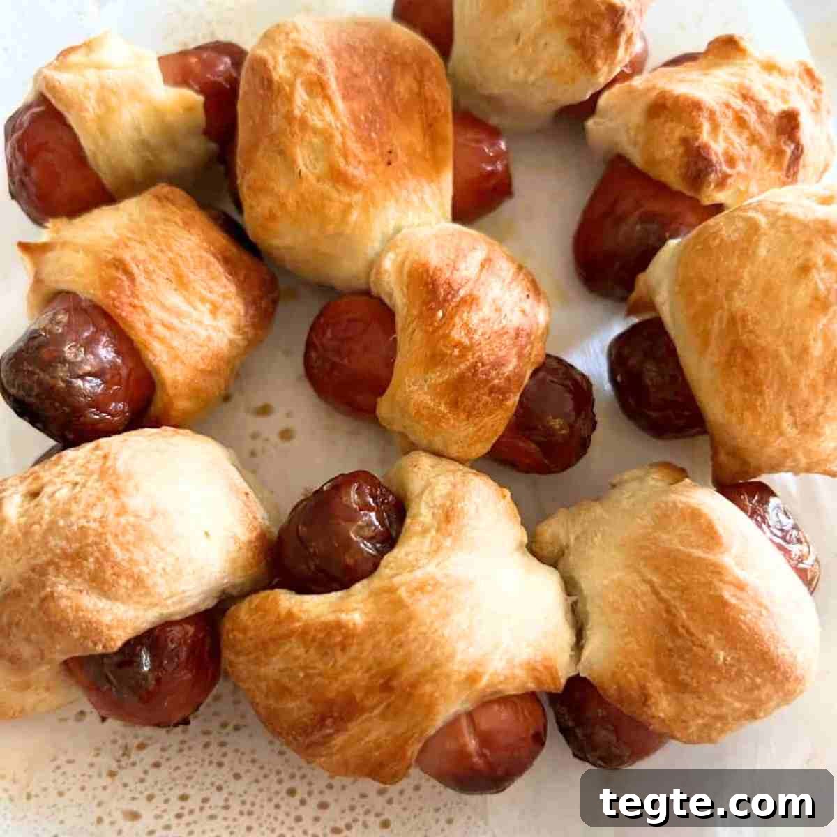 Crispy Air Fryer Pigs in a Blanket Recipe 2 Crispy Air fryer pigs in a blanket.