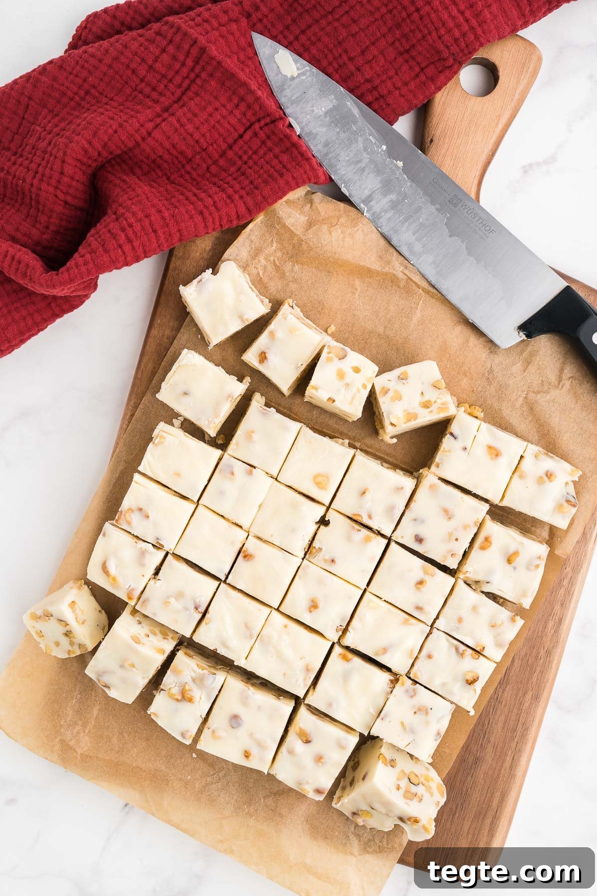 Maple Walnut Fudge Recipe: Creamy Homemade Candy with Nuts 6 cutting fudge