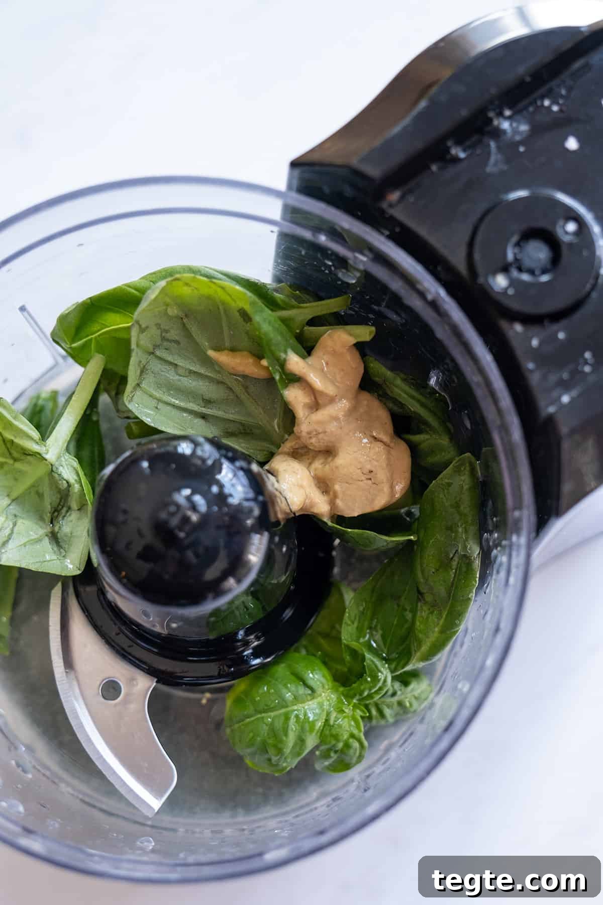 lemon basil vinaigrette in food processor