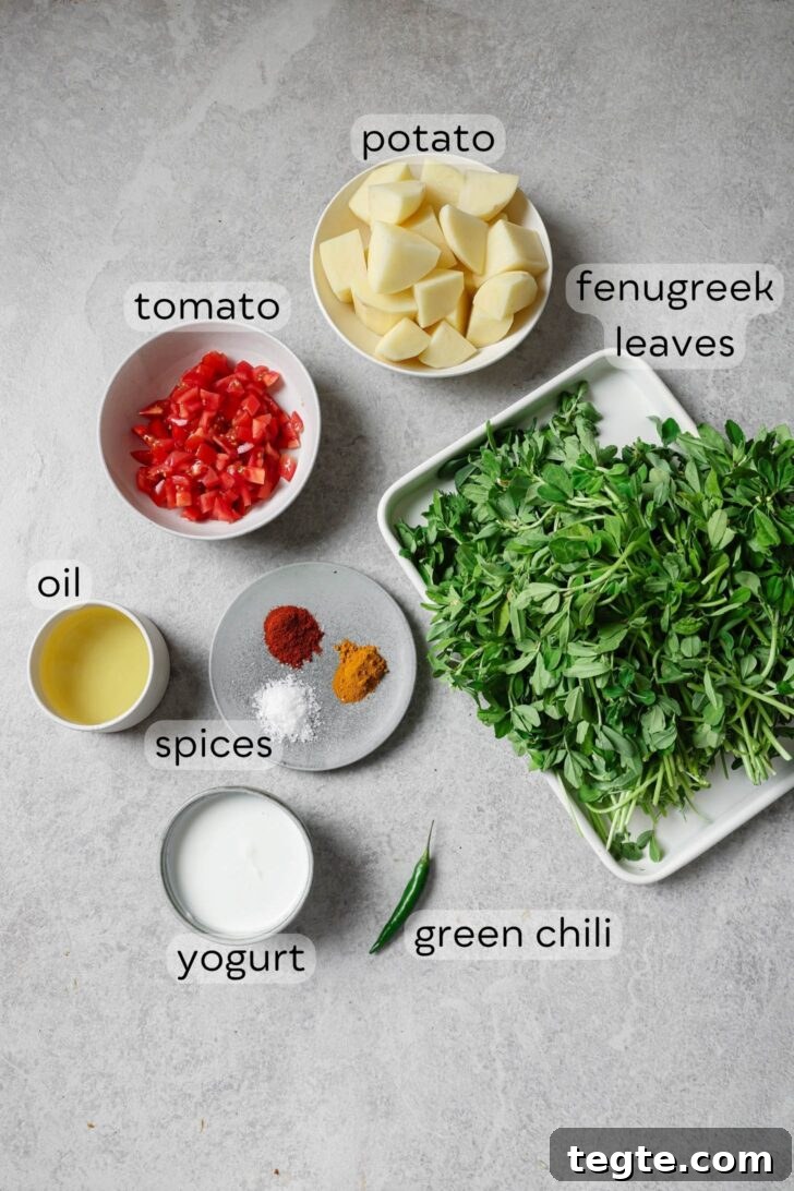 Aloo Methi Ingredients