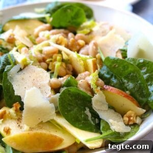 Apple, Spinach & White Bean Salad with Lemon Dijon Dressing 4 apple spinach white bean salad