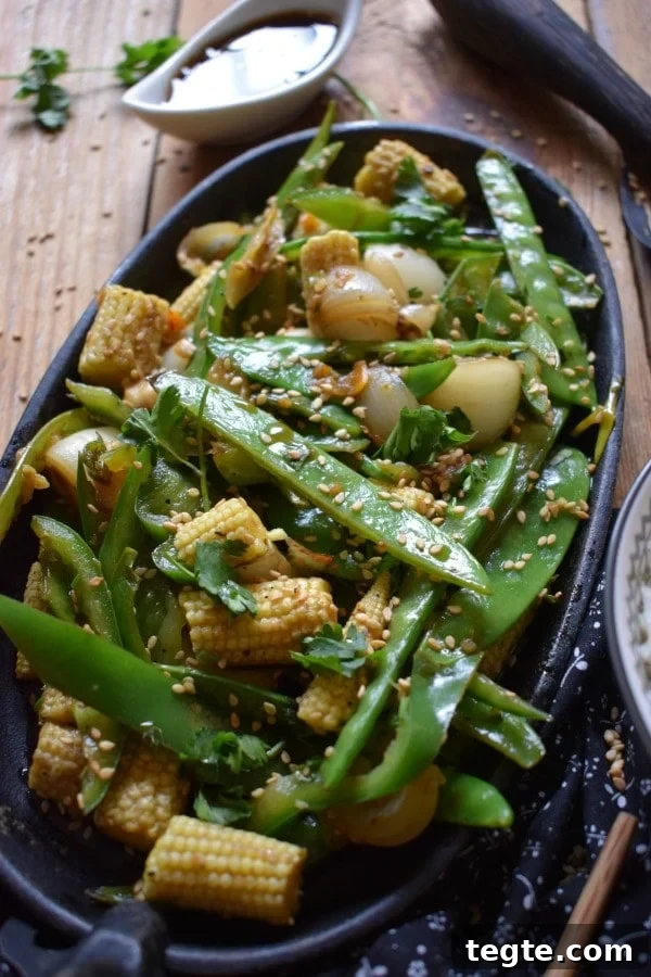 Quick Teriyaki Veg Stir-Fry with Crisp Vegetables and Garlic 6 close up of a Quick Teriyaki Vegetable Stir Fry