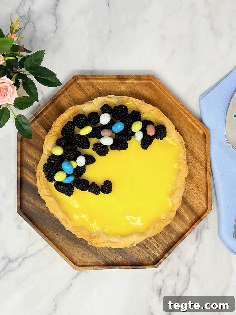 Lemon Blackberry Phyllo Tart Recipe — Crispy Citrus Berry Tart 4 lemon tart using phyllo dough