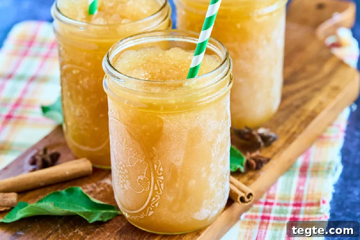 3 jars of frozen apple cider slush.