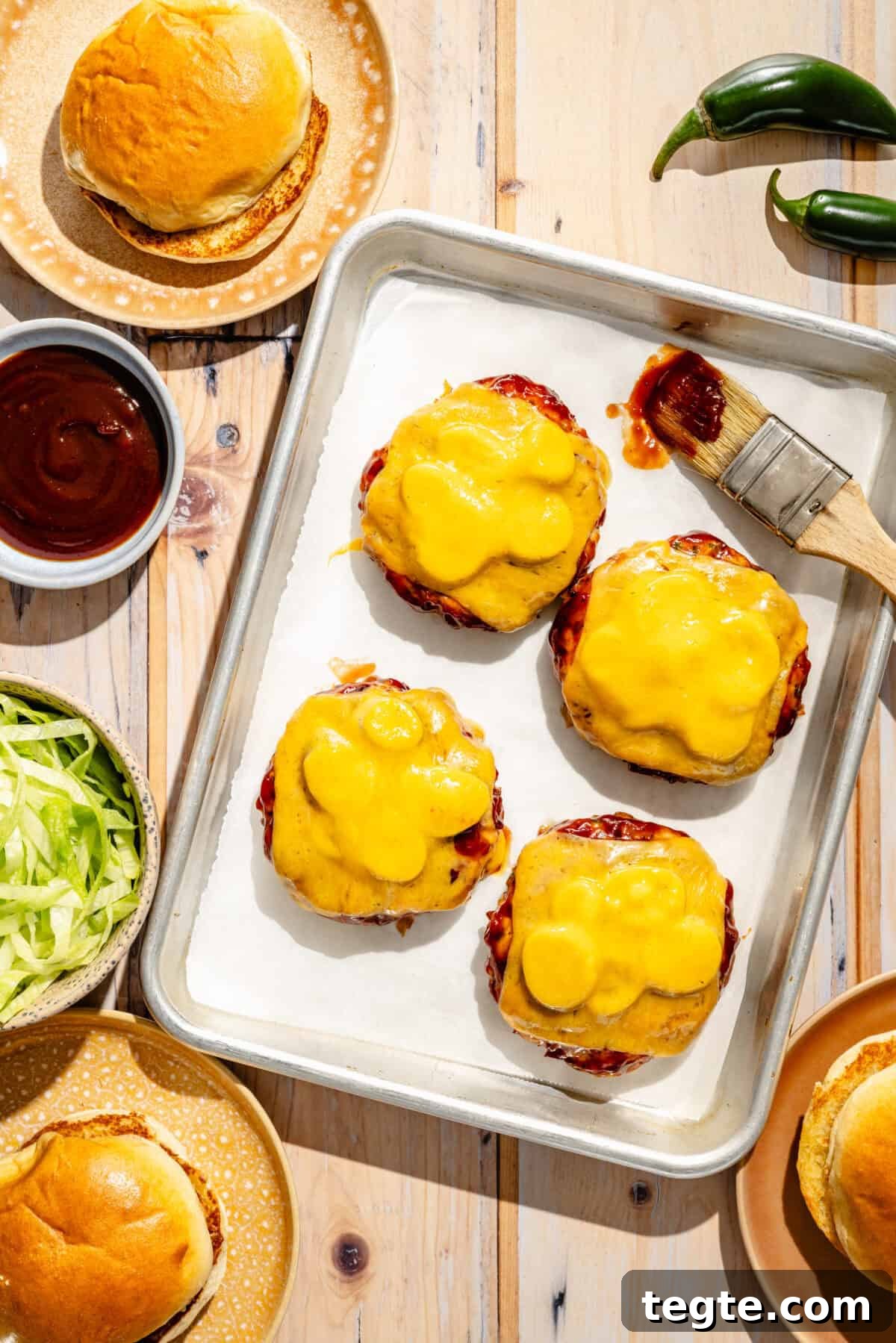 turkey burgers topped with melted cheddar cheese