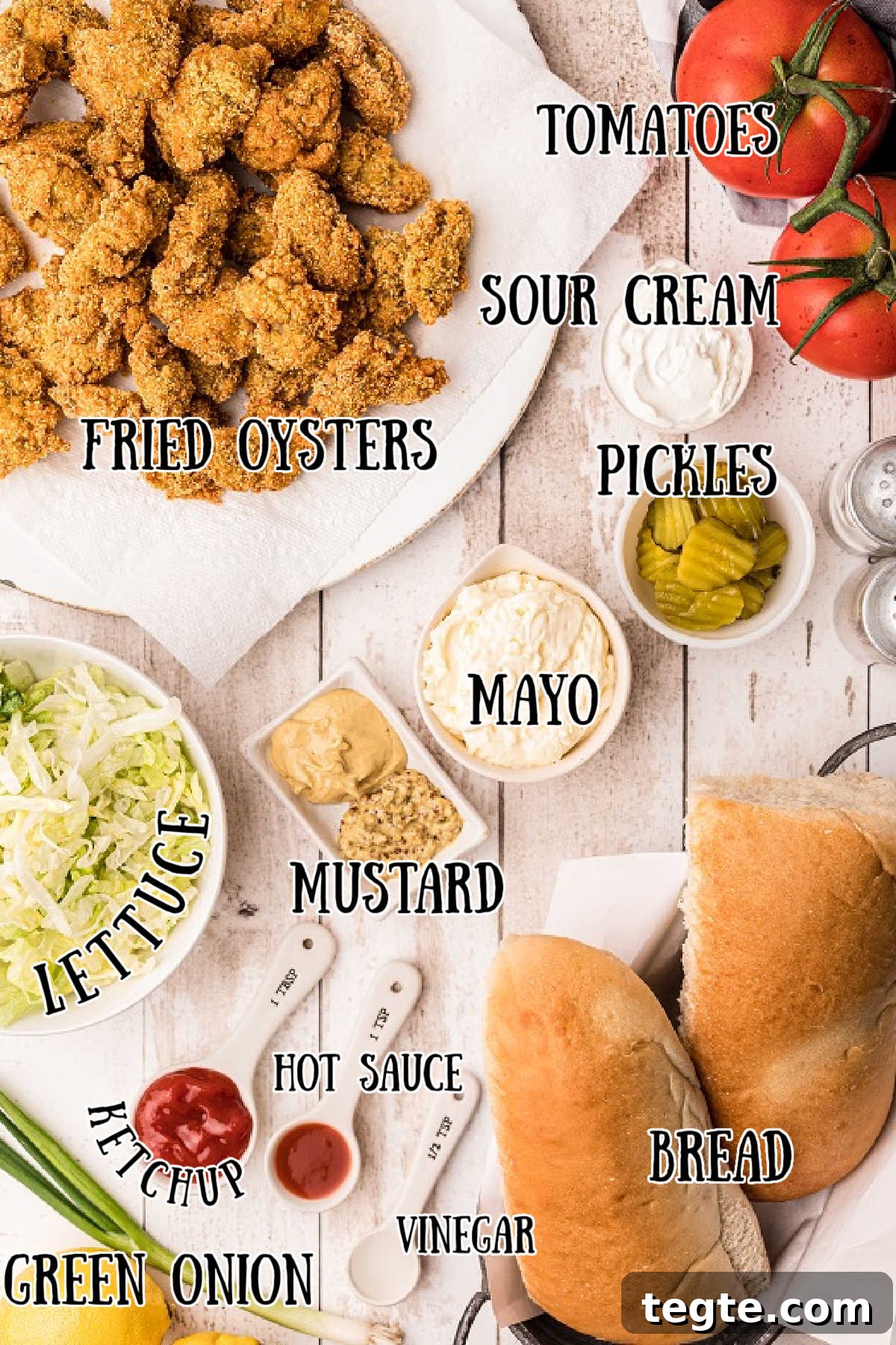 Crispy Oyster Po'Boy Sandwich Recipe for Classic New Orleans Flavor 6 ingredients needed for a fried oyster po boy