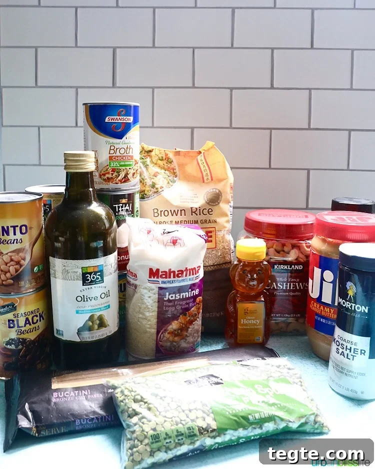 Complete Well-Stocked Pantry Shopping List for Home Cooking 2 Non-Perishable Food Pantry List
