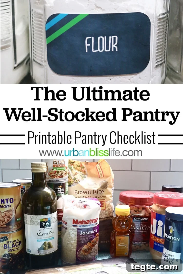Complete Well-Stocked Pantry Shopping List for Home Cooking 22 Non-Perishable Food Pantry List