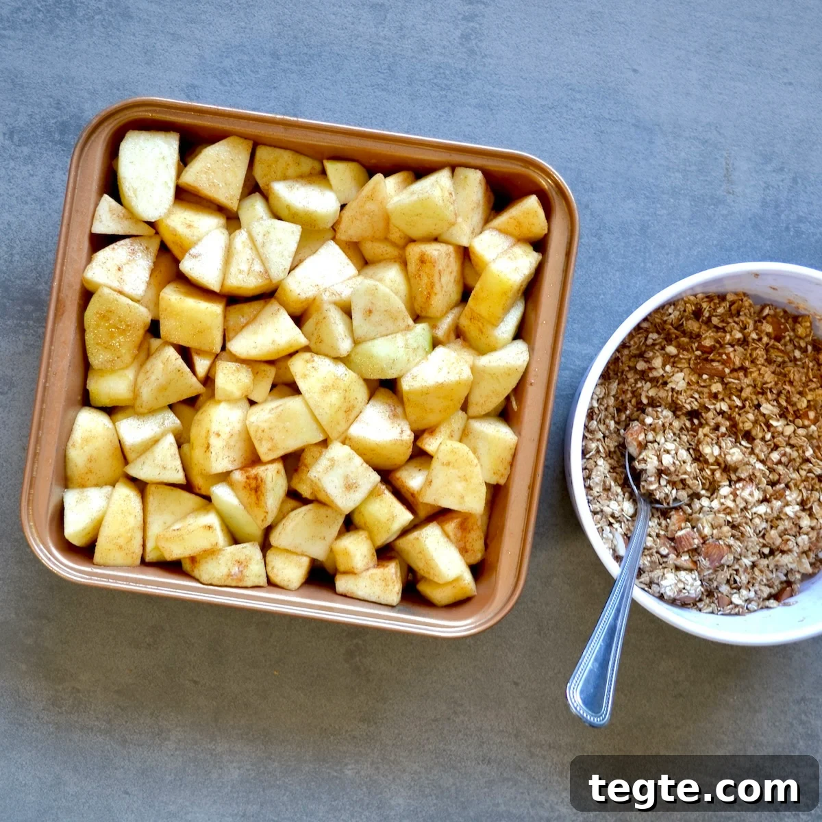 Apple crisp oat topping