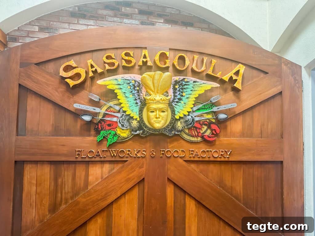 Disney’s Port Orleans Resort French Quarter: Guide, Rooms & Tips 8 Entrance sign for Sassagoula Floatworks & Food Factory.
