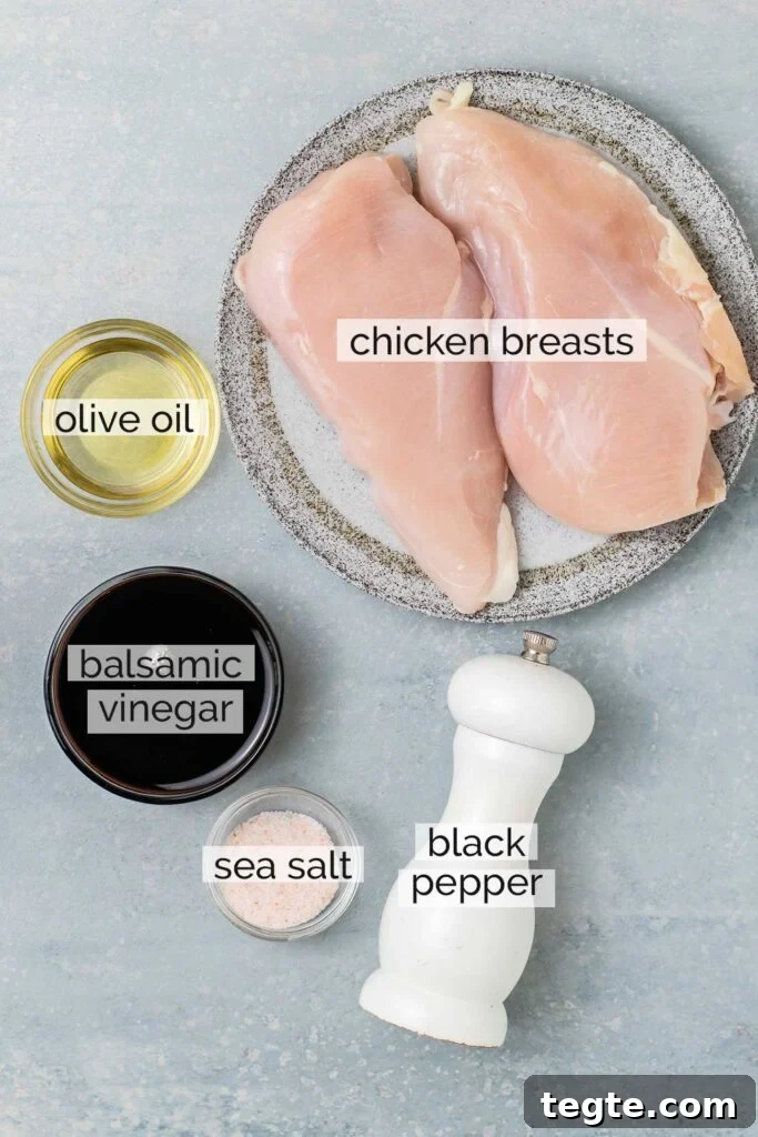Balsamic Chicken with Watermelon Salad Recipe for Summer 4 The ingredients needed to make balsamic chicken.