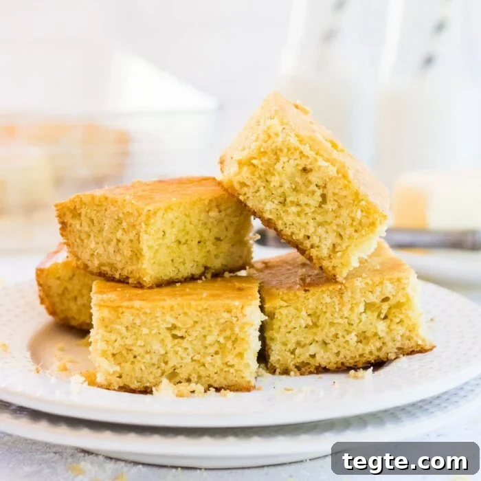 7-Day January Meal Plan: Simple Recipes for the New Year 5 Stack of cut cornbread squares ready to be served.