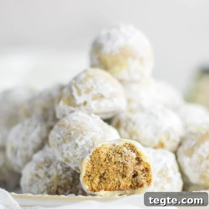 7-Day January Meal Plan: Simple Recipes for the New Year 6 Closeup of the snowball cookies with one open to show the interior texture.