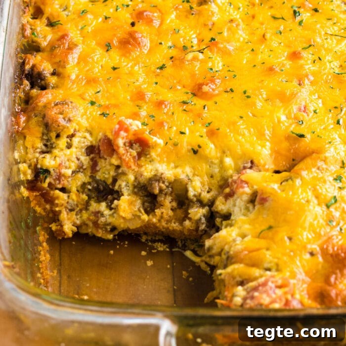 7-Day January Meal Plan: Simple Recipes for the New Year 10 Closeup of the top of the casserole showing all of the cheesy goodness.