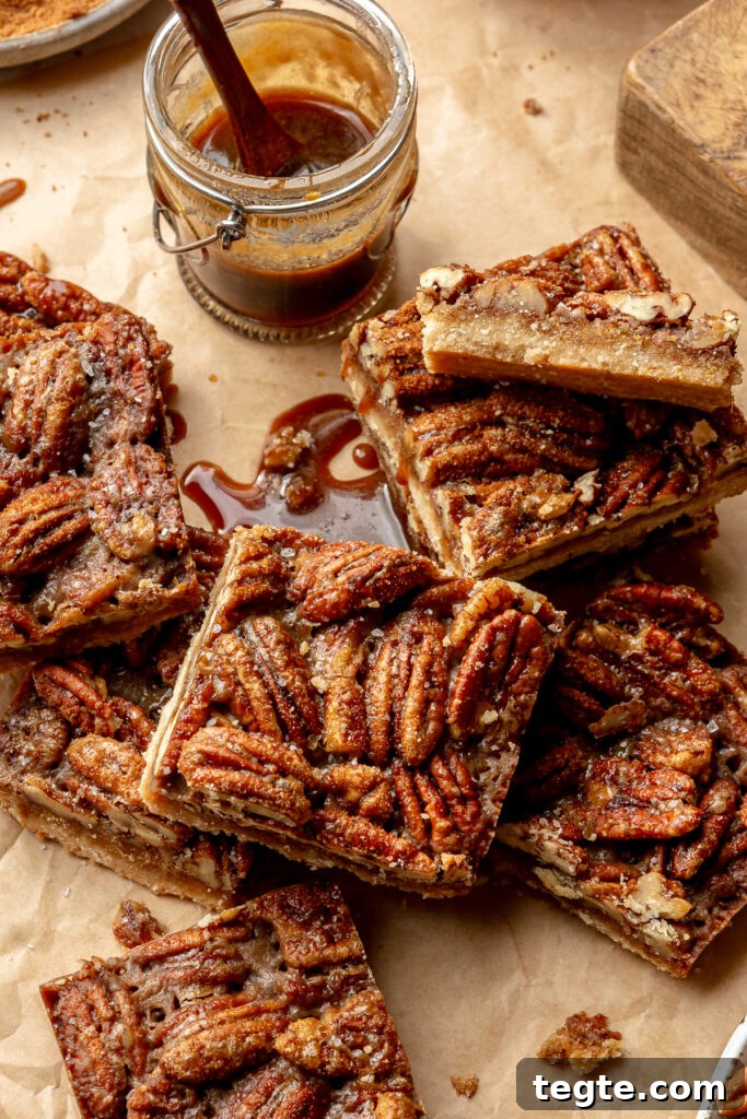 pecan pie bars healthy thanksgiving dessert