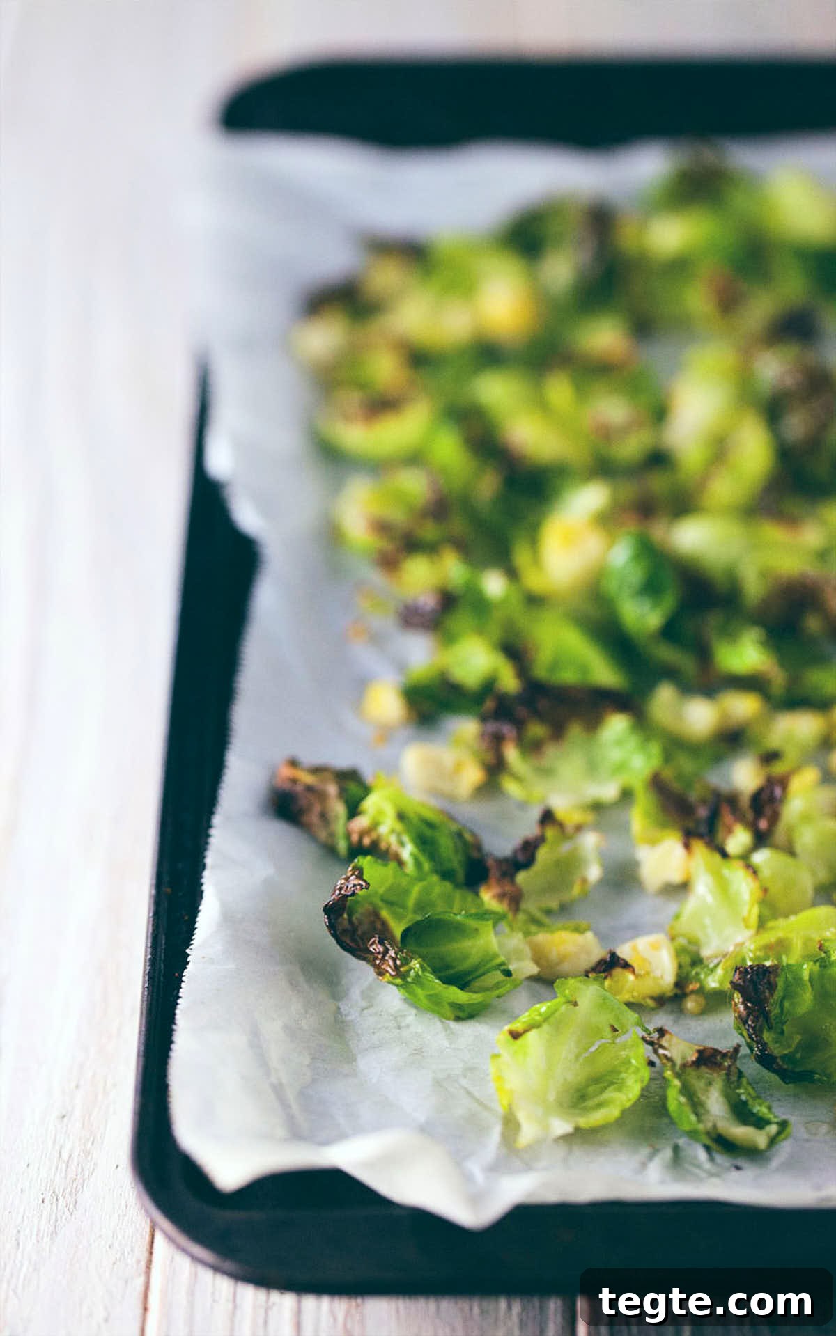 Roasted brussels sprouts fresh out of the oven