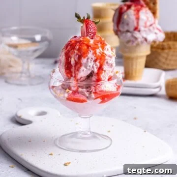 rhubarb ice cream in a serving glass
