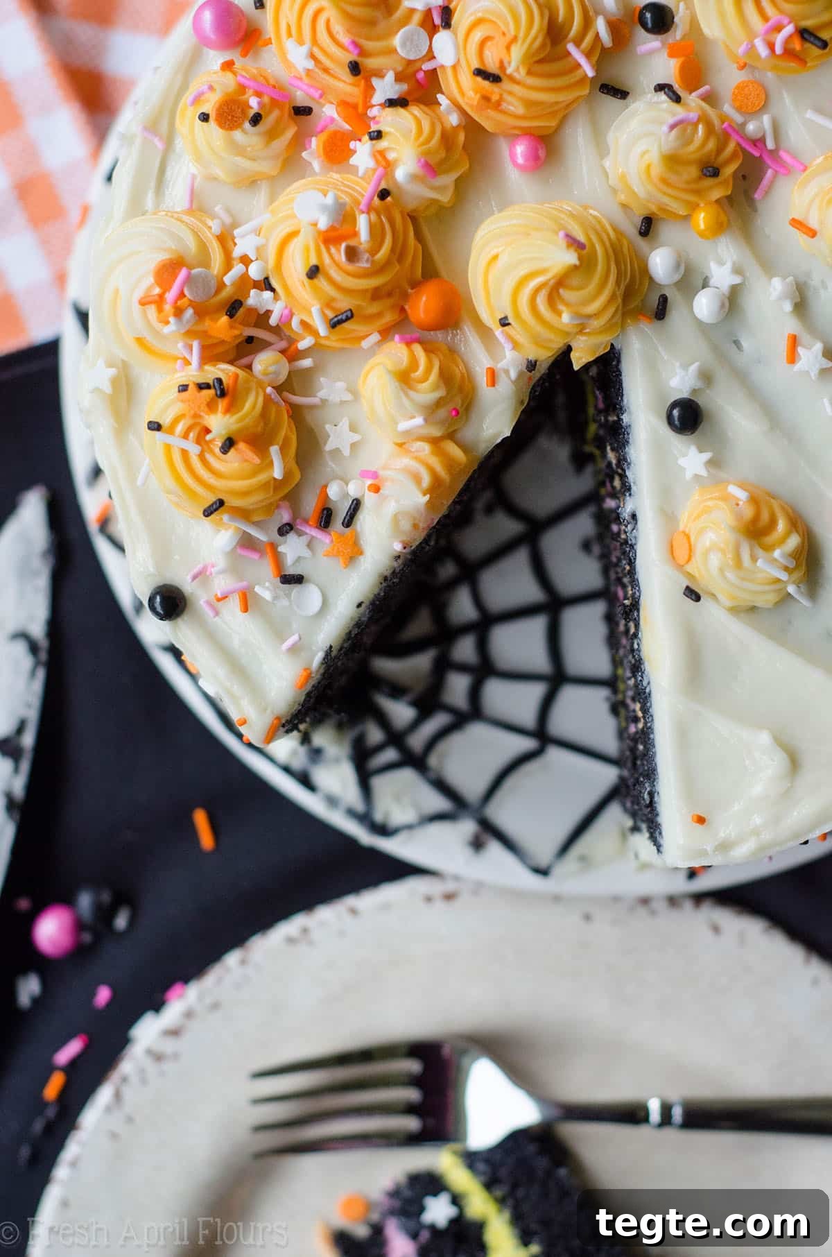 Ultimate Black Velvet Cake Recipe: Moist, Decadent Chocolate Layer Cake 8 aerial photo of black velvet layer with a slice taken out of it