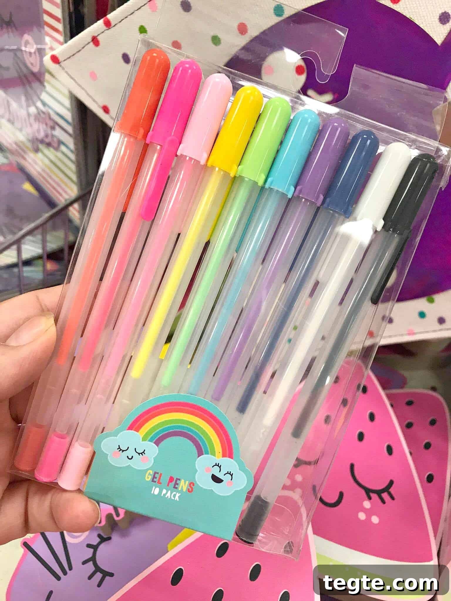 Colored gel pens