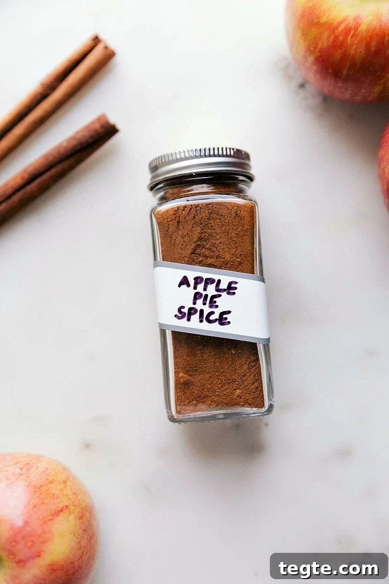 Apple Pie Spice in a Container Container of fragrant apple pie spice, a versatile spice blend.