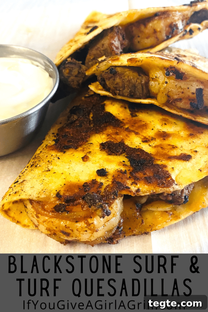 Blackstone Surf-and-Turf Quesadillas: Steak & Shrimp Grilled on a Flat Top 17 Blackstone surf and turf quesadillas