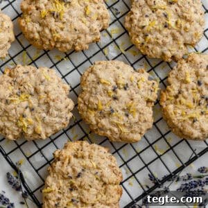 Lemon Lavender Cookie Recipe for Light, Fragrant Treats 10 completed Lemon Lavender Cookies on a cooling rack