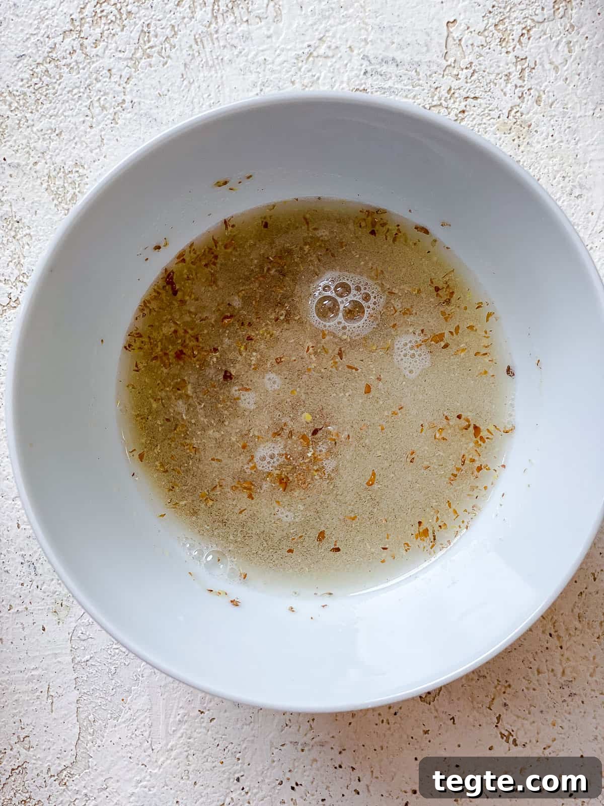 Lemon Lavender Cookie Recipe for Light, Fragrant Treats 4 process shot showing a bowl of flaxmeal in bowl