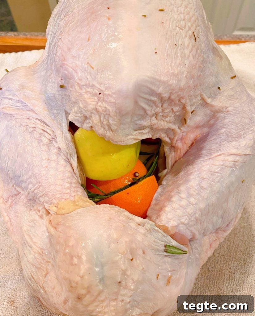 Perfect Roast Thanksgiving Turkey Recipe 10 Turkey stuffed with veggies instead of stuffing.