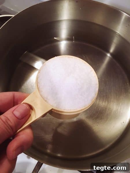 Perfect Roast Thanksgiving Turkey Recipe 4 Large Stock Pot filled with water and coarse kosher salt