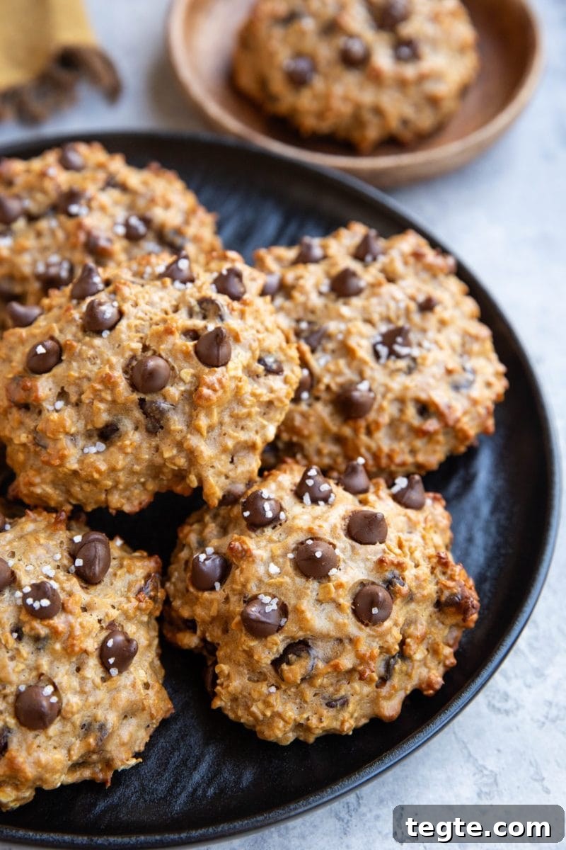 Oatmeal Peanut Butter Protein Cookies Recipe for Muscle Recovery 2 Plate of large peanut butter protein cookies.