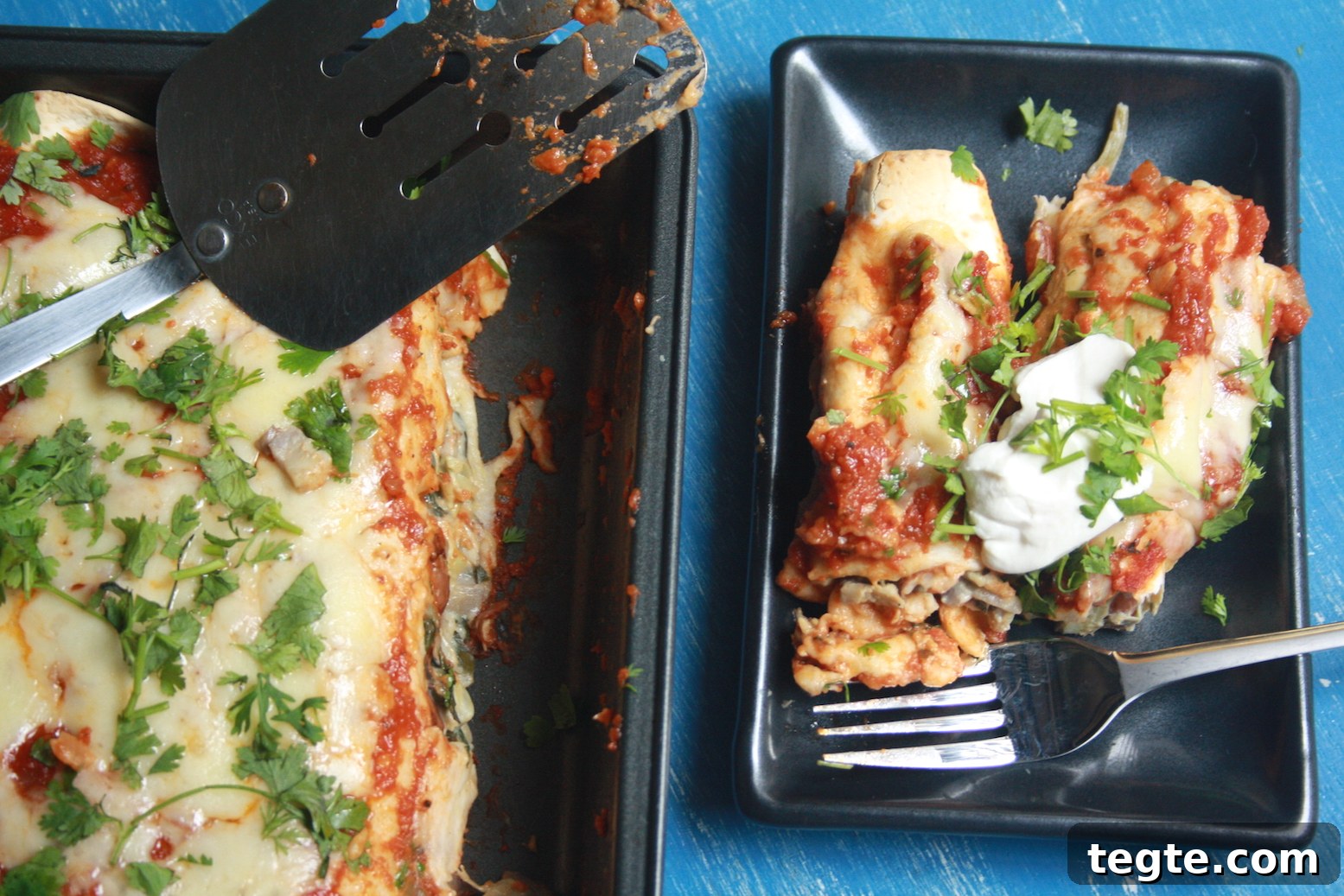 Spinach, Artichoke & Mushroom Enchiladas with Creamy Cheese Sauce 4 SpinachArtichokeEnchiladas3