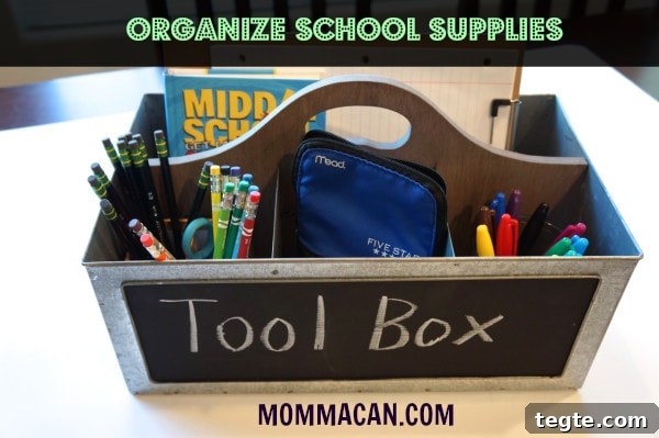 Homework Toolbox: Organize School Supplies for Students 2 School Supplies tool box