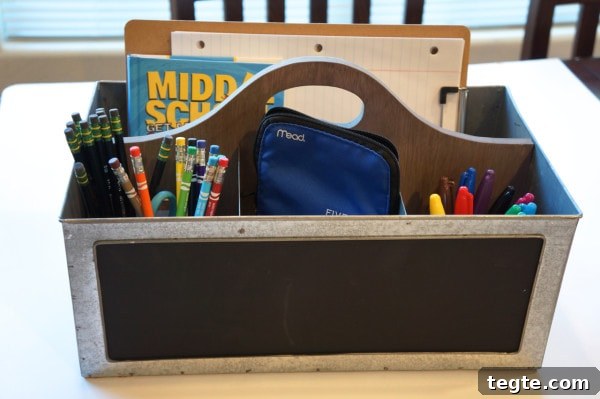 Homework Toolbox: Organize School Supplies for Students 5 Filled school tool box