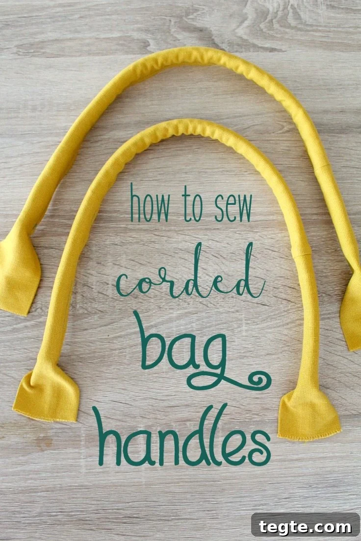 Handbag handles with cording