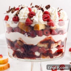 Close up side shot of a Raspberry Trifle