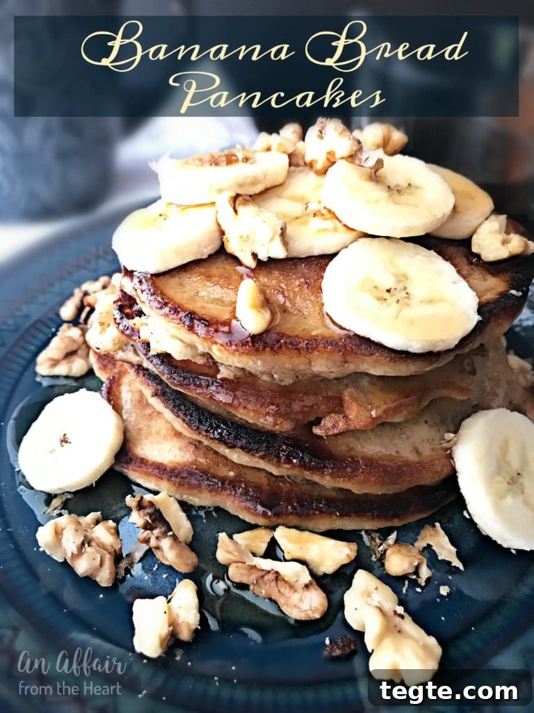 Fluffy Banana Bread Pancakes with Cinnamon and Maple Syrup 12 Banana Bread Pancakes