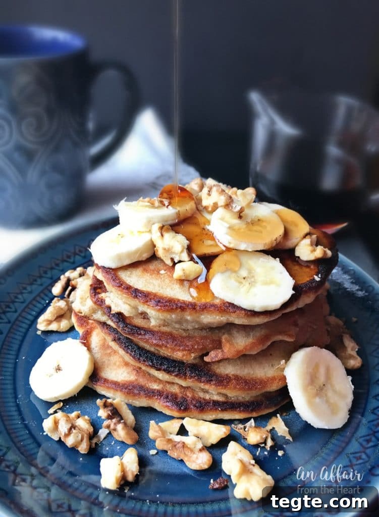 Fluffy Banana Bread Pancakes with Cinnamon and Maple Syrup 6 Banana Bread Pancakes
