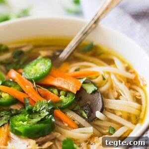Slow Cooker Asian Chicken Noodle Soup Recipe for Comforting Meals 5 This Slow Cooker Asian Chicken Noodle Soup puts a twist on the classic. With a flavorful broth, mushrooms, ginger, garlic and noodles!